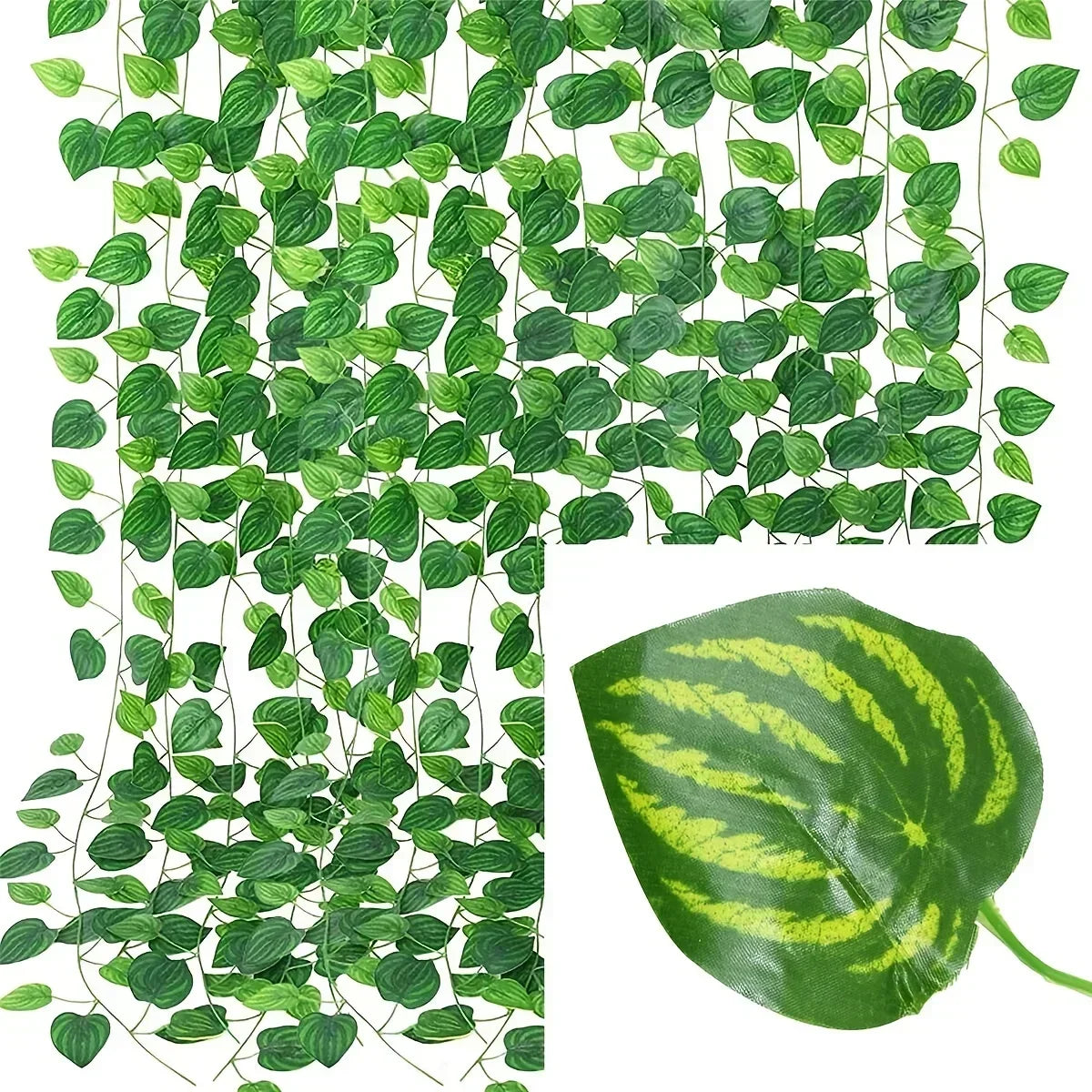 100/2M Artificial Green Ivy Vine Garland Fake Leaf Plants