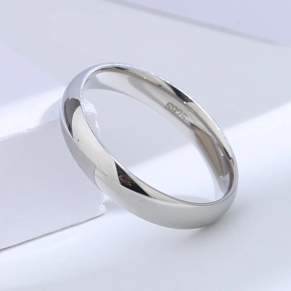 925 Sterling Silver Couples Ring Sets Light Polishing Simple Ring
