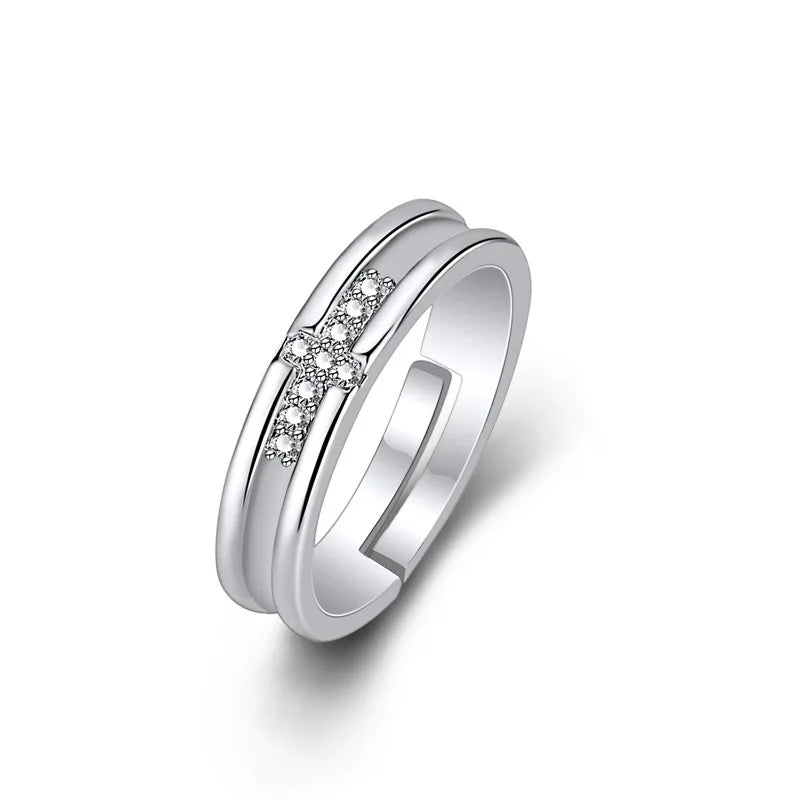Hot 925 Sterling Silver Ring AAA Zircon Adjustable Simplicity Fashion Exquisite Women Jewelry