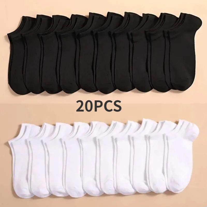 10 Pairs Men Boat Socks Invisible Low Cut