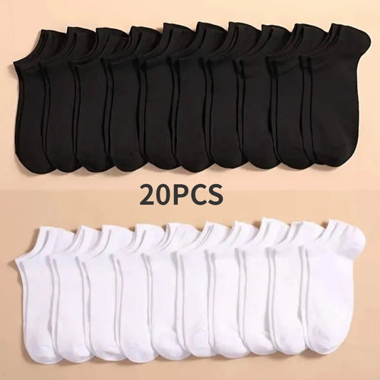 10 Pairs Men Boat Socks Invisible Low Cut