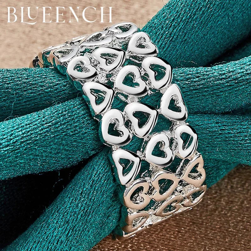 Blueench 925 Sterling Silver Love Rings