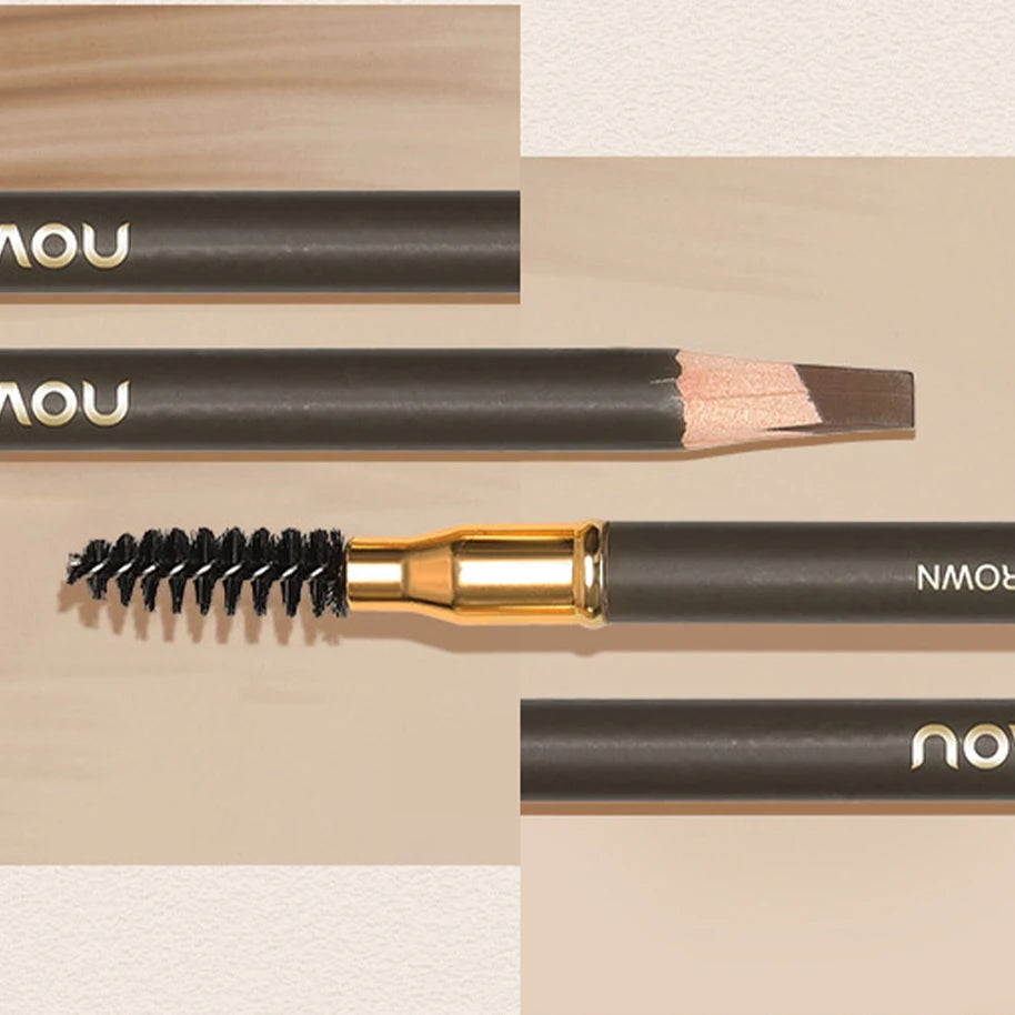 Double Head Eyebrow Pen with Brush Waterproof Colour Rendering
