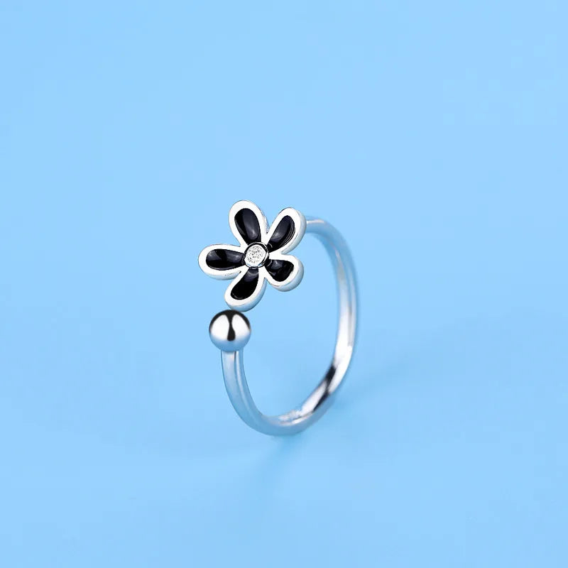 Hot 925 Sterling Silver Ring AAA Zircon Adjustable Simplicity Fashion Exquisite Women Jewelry