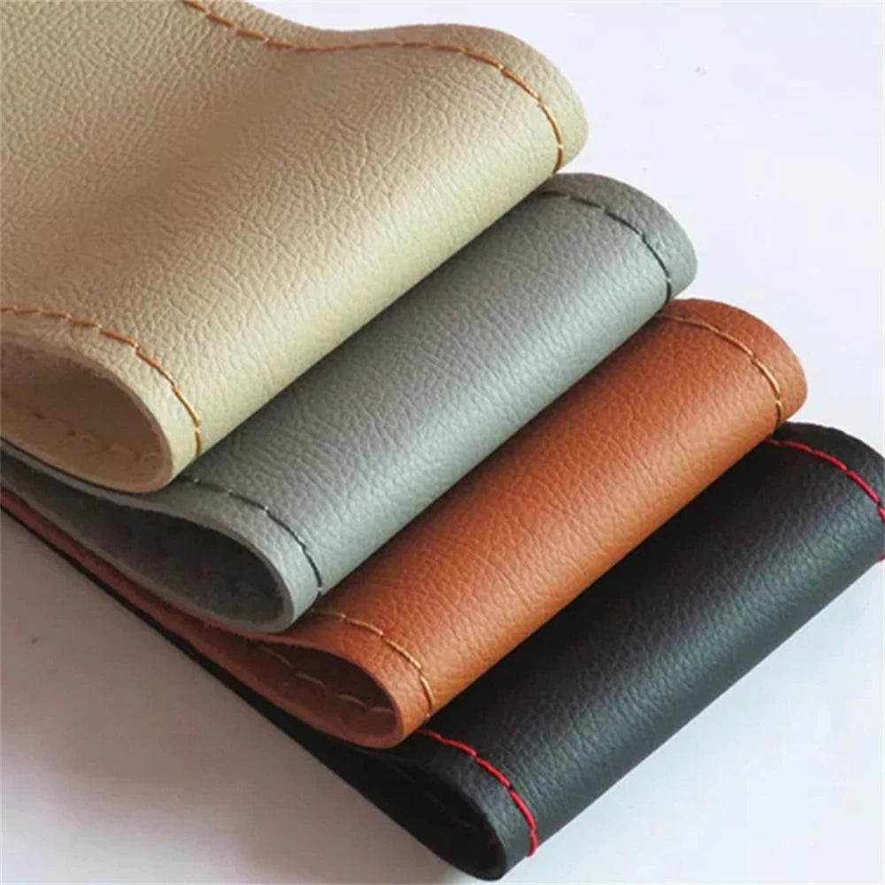 Leather Car Steering Wheel Cover Car Braid On The Steering Wheel 38 cm DIY Universal Auto Steering Wheel Cover Leather Case