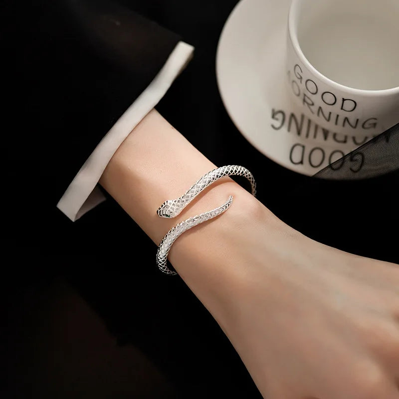 925 Sterling Silver Snake Shape Bracelet Charm Temperament Bracelet