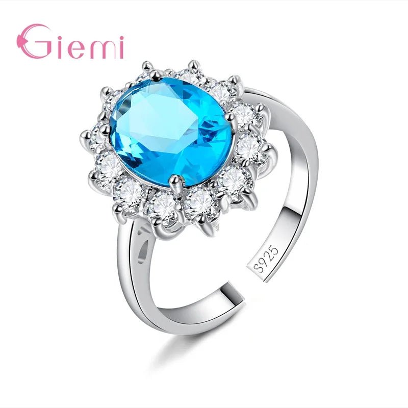Real Genuine 925 Sterling Silver Cubic Zirconia Engagement