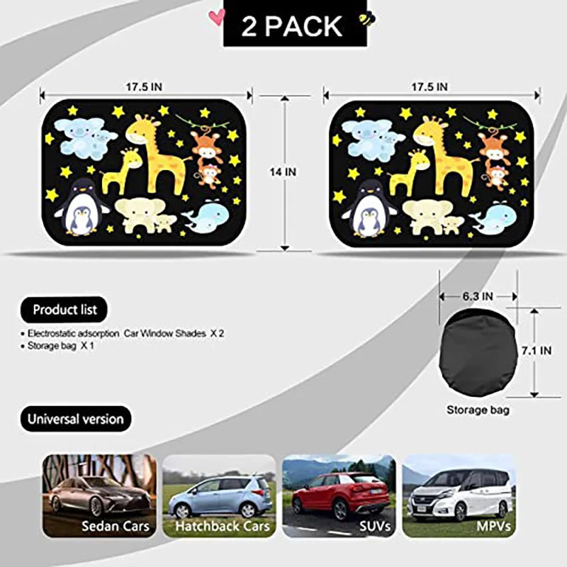 2pcs baby stroller sun visors, children's car window sun visors, suitable for in car baby sun shields and sunshades