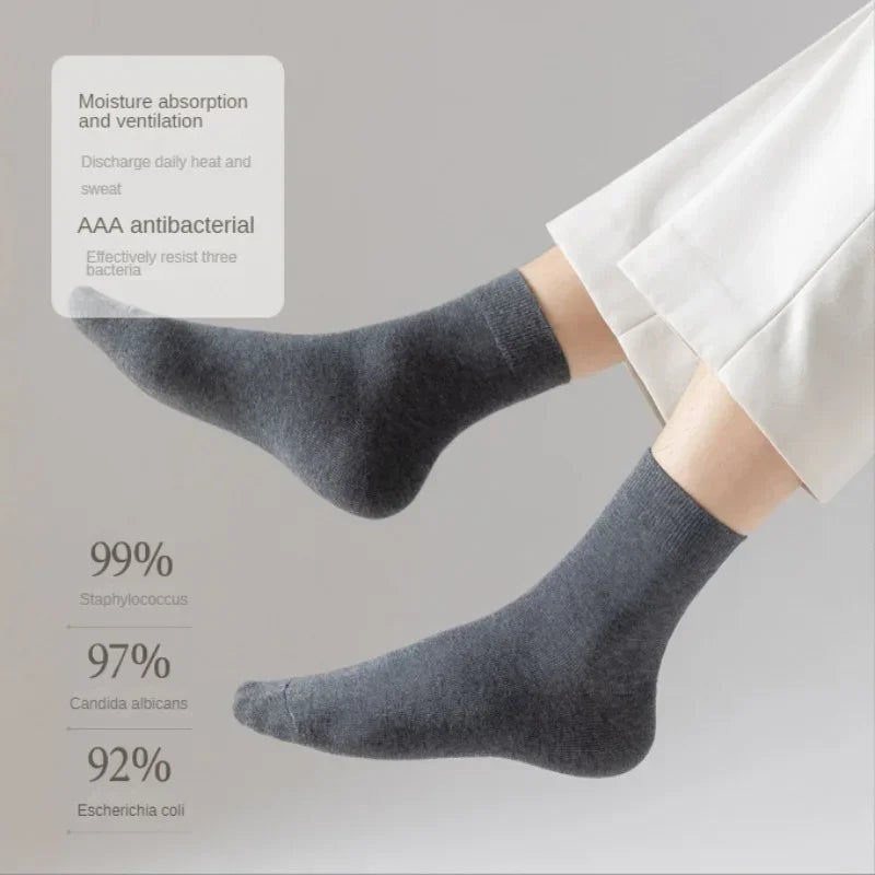 5 Pair Men's 98% Pure Cotton Socks