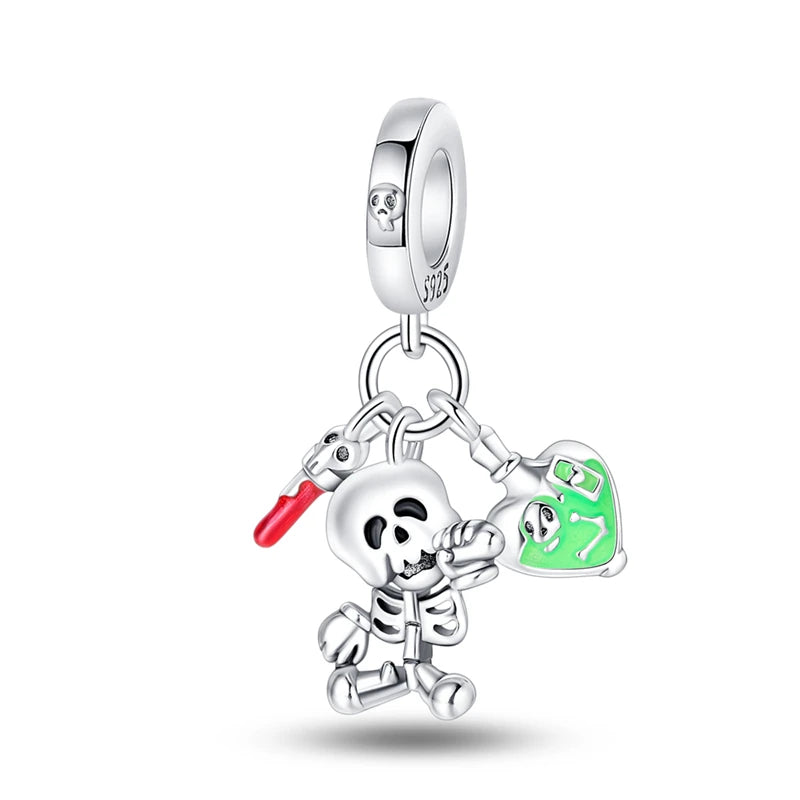 New 925 Sterling Silver Halloween Charm Beads Fit Original Brand Bracelet