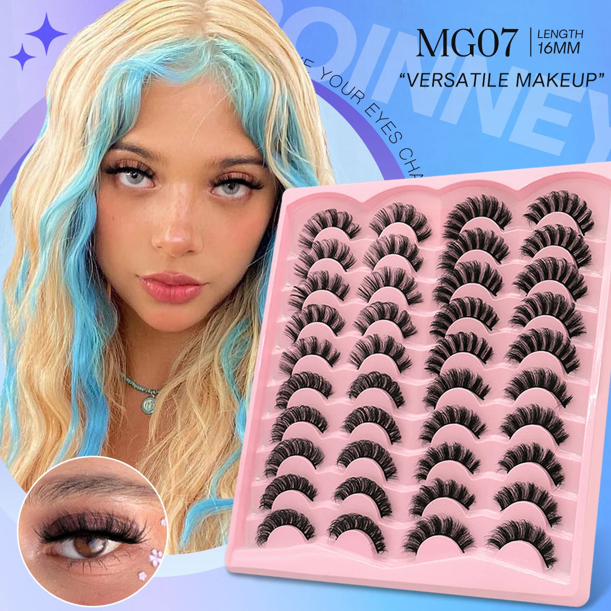 5/10/20 pairs Fluffy Mink Lashes 3D False Eyelashes, D Curl Fake Eyelashes  Makeup