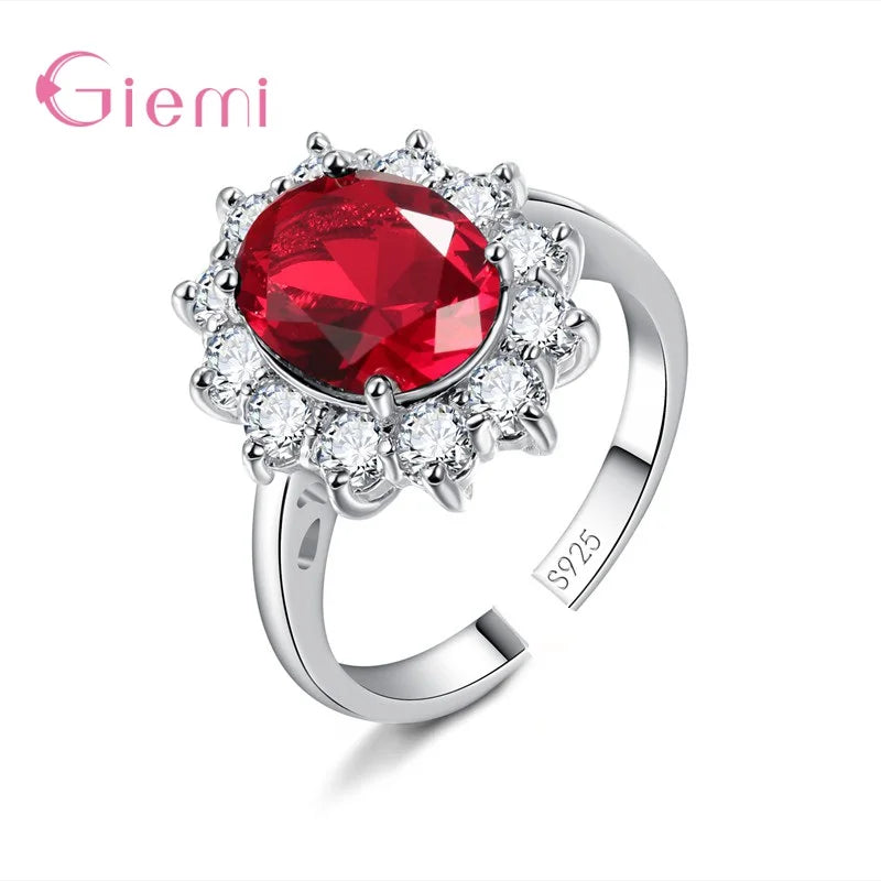 Real Genuine 925 Sterling Silver Cubic Zirconia Engagement