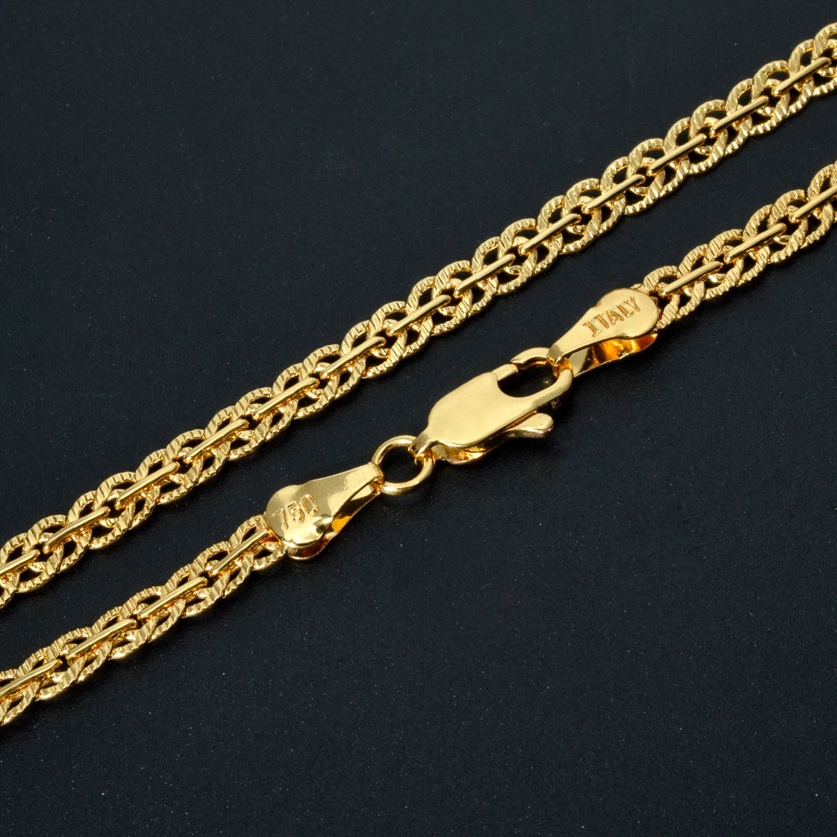 18K Gold Plated Link Chain Necklace for Women, Men Cross