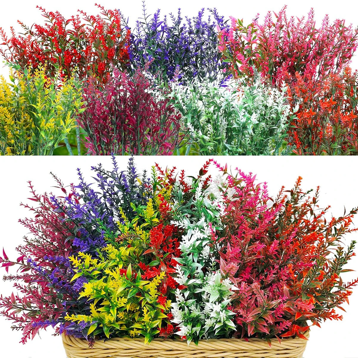 12PCS Artificial Plants Lavender Wedding Bridal Vase for Home