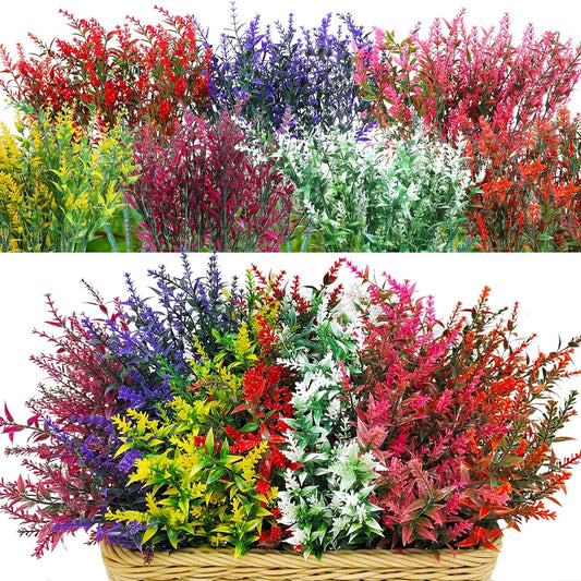 12PCS Artificial Plants Lavender Wedding Bridal Vase for Home