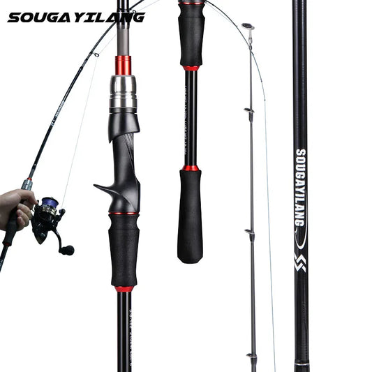 5 Sections 2.1m Spinning Casting Fishing Rods Ultralight Weight Carbon Fiber for Travel