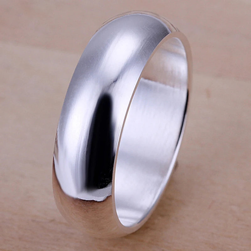 High Quality 925 Sterling Silver Rings Fashion Simple Round Circle Rings
