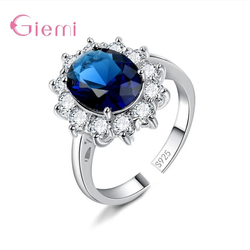 Real Genuine 925 Sterling Silver Cubic Zirconia Engagement