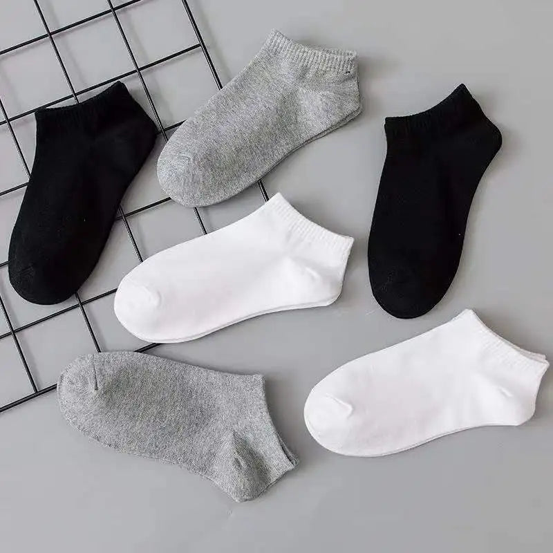 5 Pairs Men's Casual Plain Color Socks