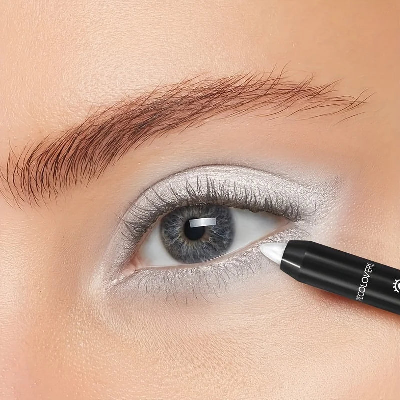 Pearlescent Eyeshadow Pencil Stick Highlight Stick, Black & Grey Shimmer Eye Shadow Pen with Eyeliner