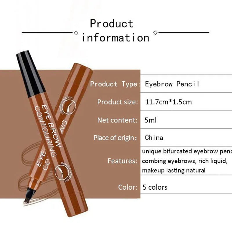 Waterproof Liquid Eyebrow Pen Makeup Long Lasting Cosmetic Microblade Brow Pencil