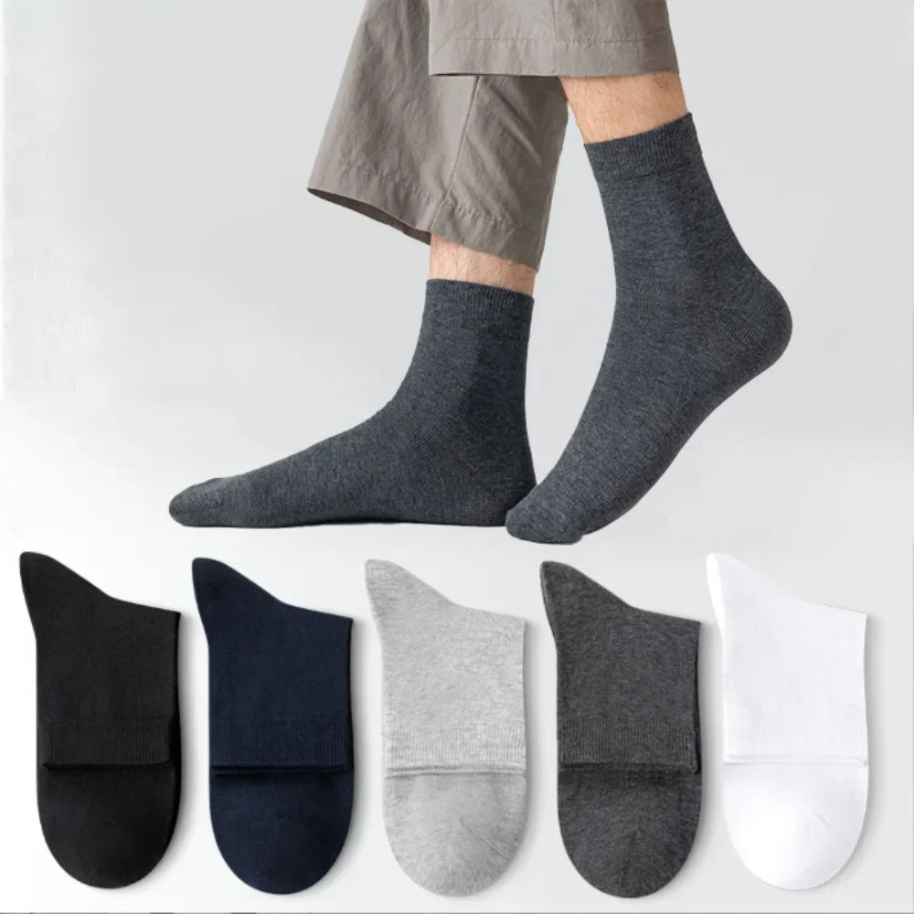 5 Pair Men's 98% Pure Cotton Socks