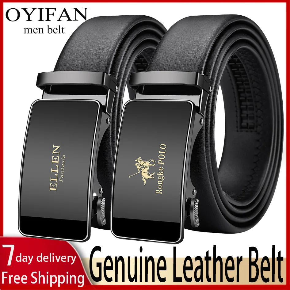 Alloy buckle Men Belt Genuine Leather