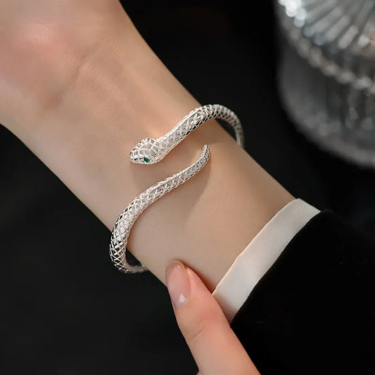 925 Sterling Silver Snake Shape Bracelet Charm Temperament Bracelet
