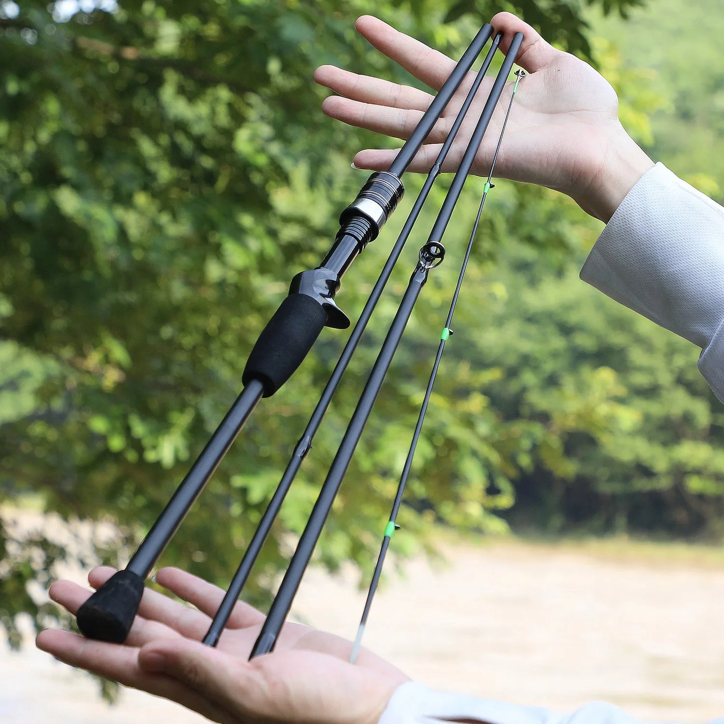 Casting Spinning Fishing Rod 1.8-2.1m UltraLight Carbon Fiber Rod 4 Section