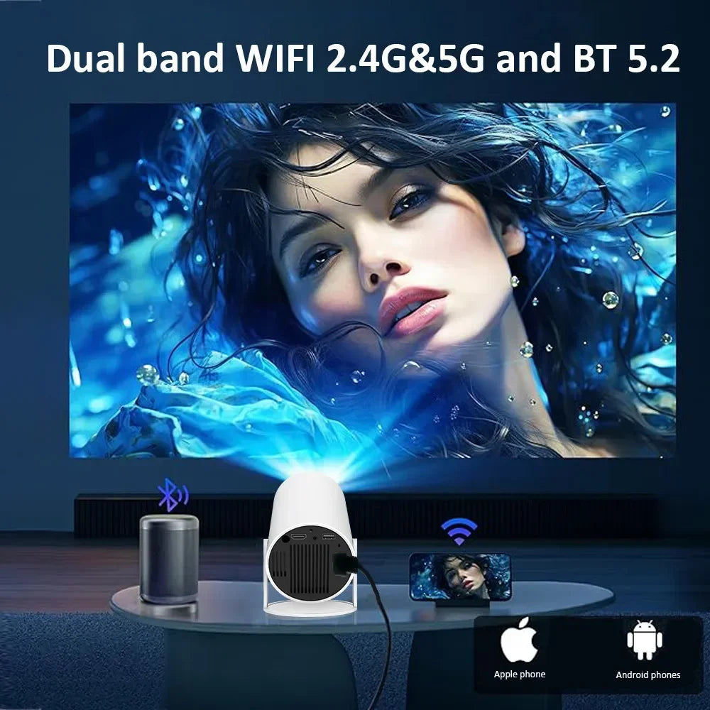 HY300 Plus Projector Android 4K 1280*720P Dual Wifi 300ANSI Video Cinema
