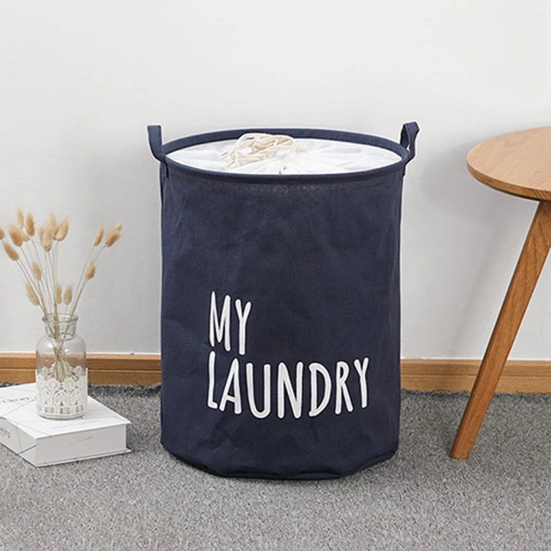 Drawstring Laundry Basket Clothes Storage Basket