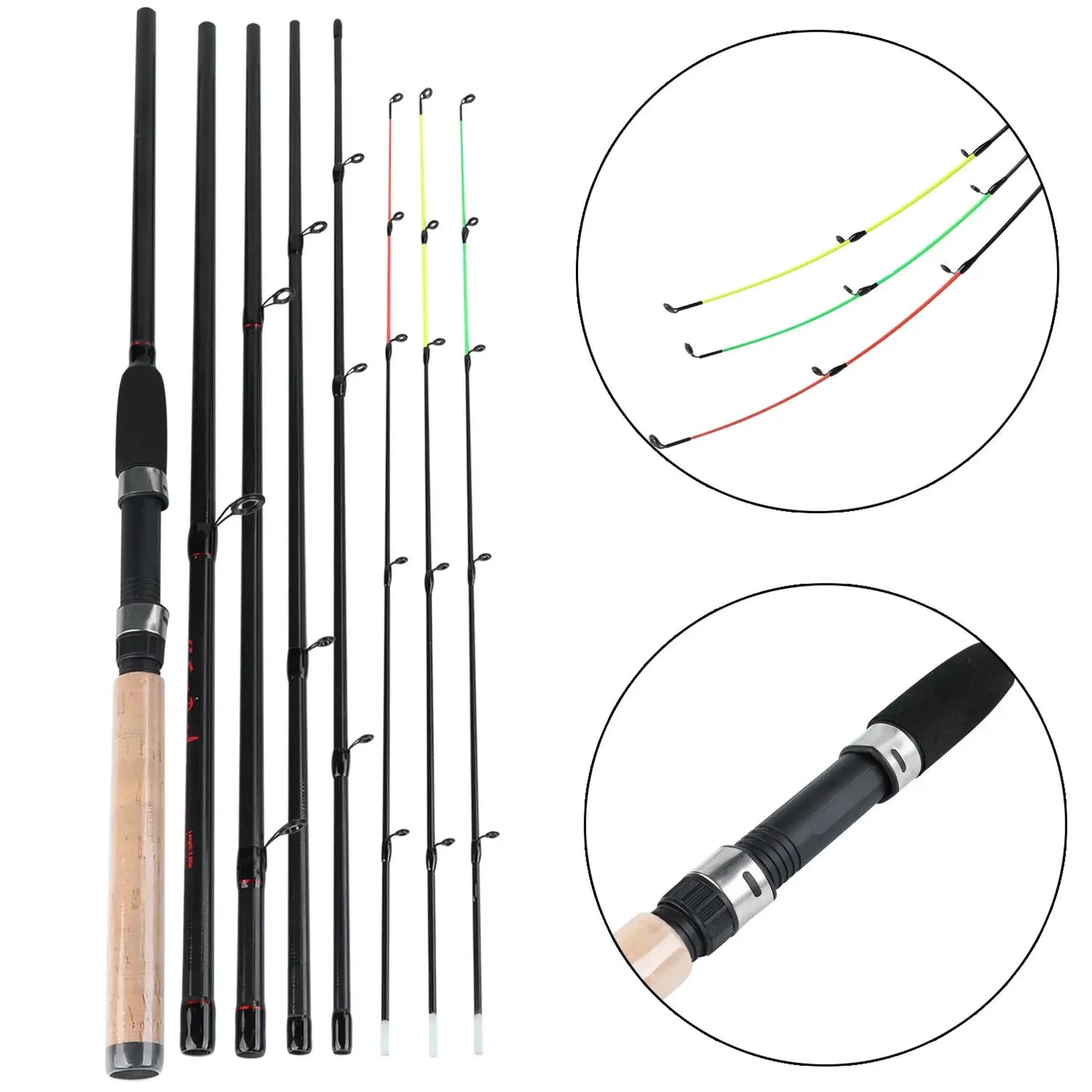 3M Feeder Fishing Rod Cork Handle Carbon Fibre Spinning Fishing Rods L M H Power 30-120g Lure Weight