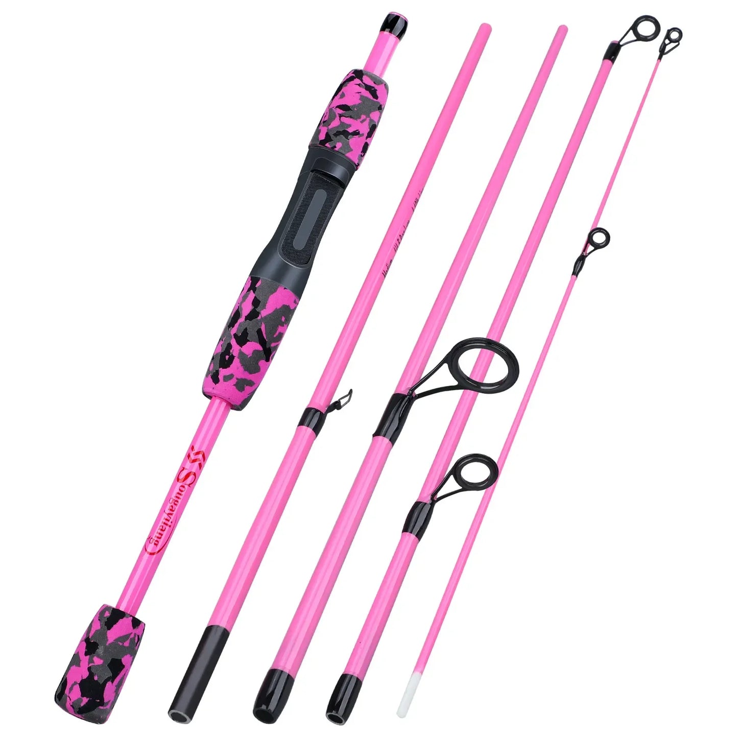 5 Section Spinning Casting Fishing Rod 1.7M Ultralight Weight Carbon Fiber Poles for Travel