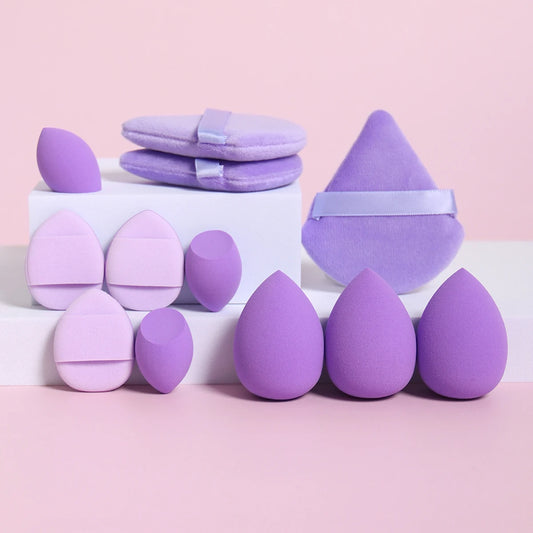12-Piece All-Purpose Makeup Sponge Set, Made of 3 Loose Powder Puffs..