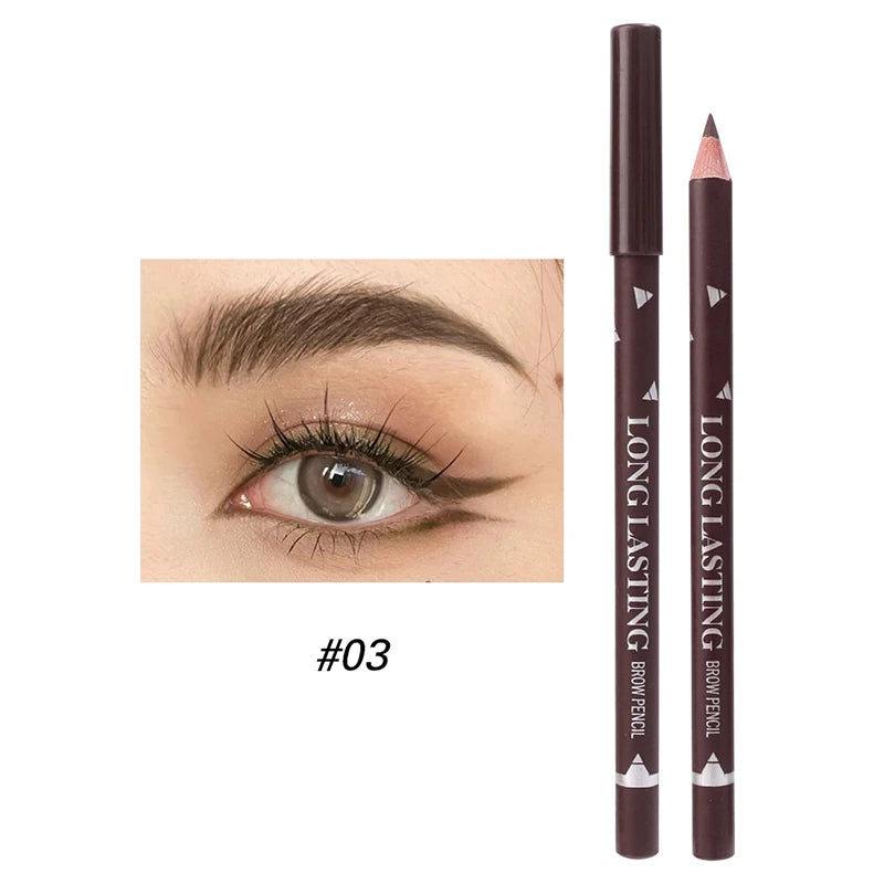 Double Head Eyebrow Pen with Brush Waterproof Colour Rendering