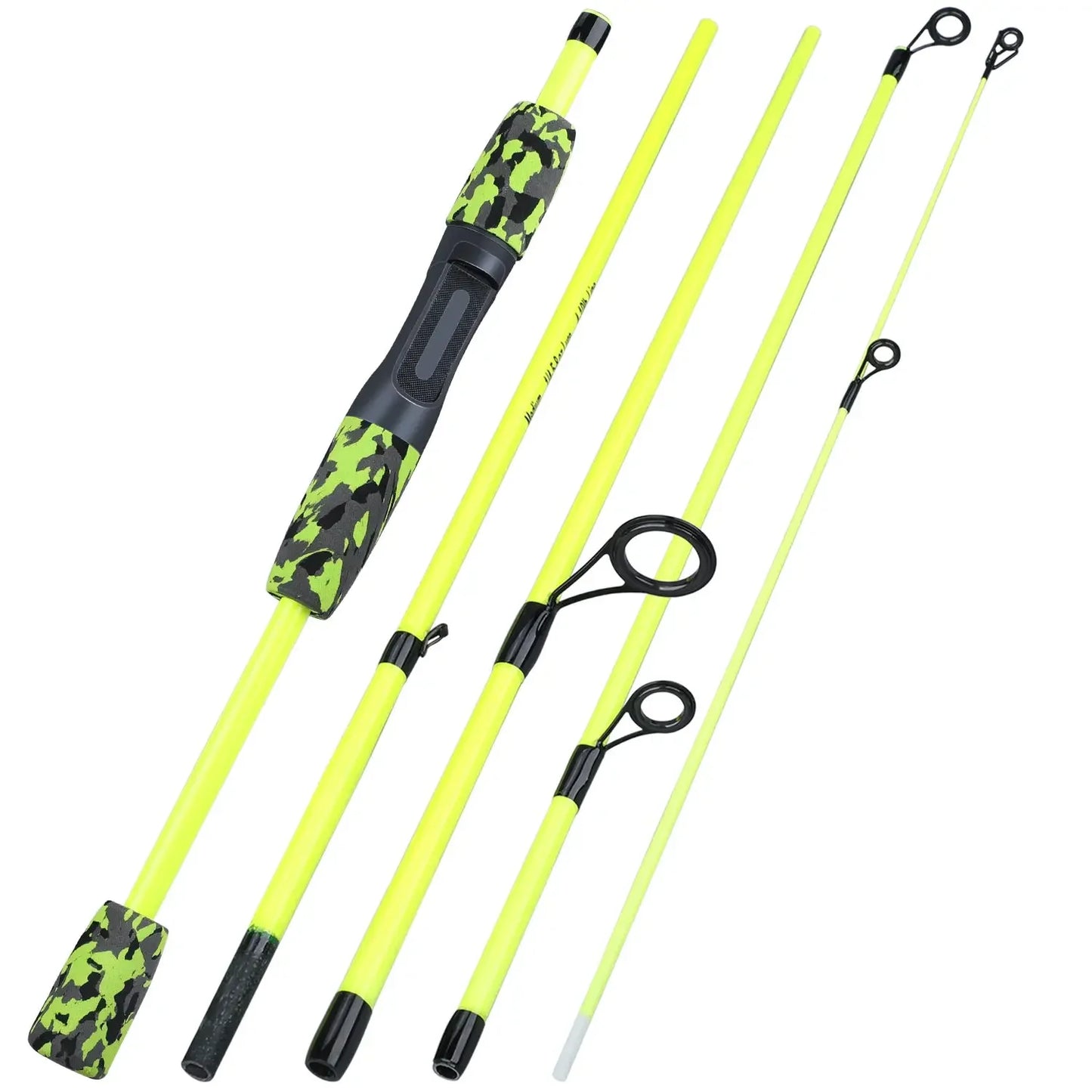 5 Section Spinning Casting Fishing Rod 1.7M Ultralight Weight Carbon Fiber Poles for Travel