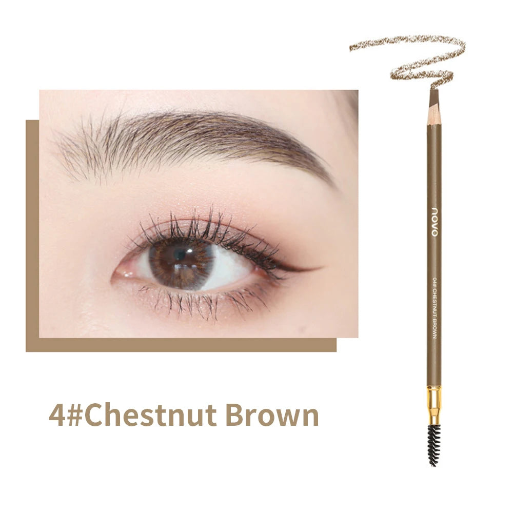 Double Head Eyebrow Pen with Brush Waterproof Colour Rendering