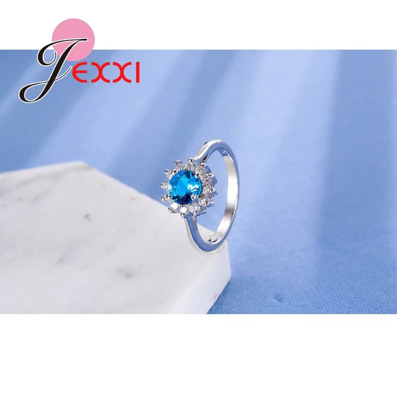 925 Sterling Silver Anniversary Ring Jewelry Best Gift For Wedding