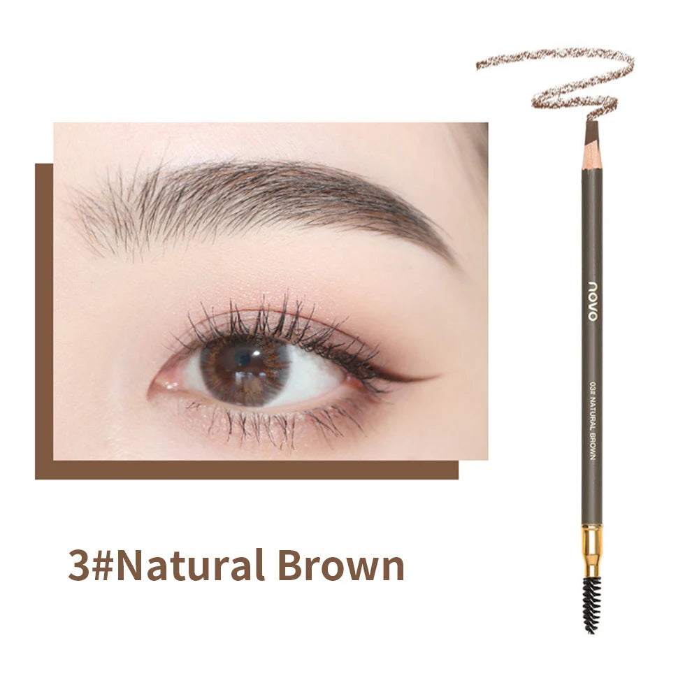 Double Head Eyebrow Pen with Brush Waterproof Colour Rendering