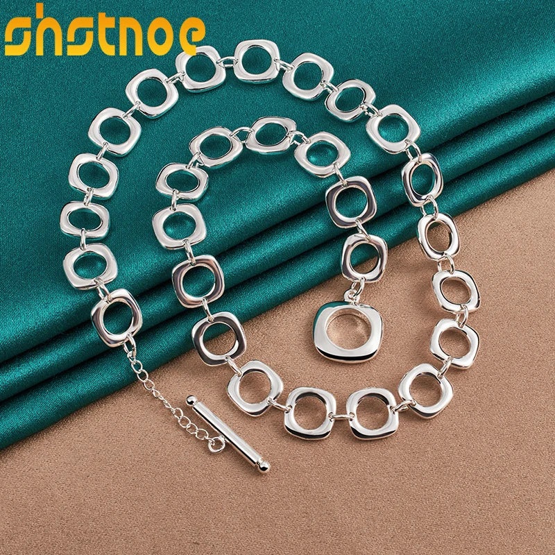 925 Sterling Silver Square Multi-circle