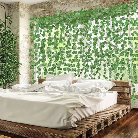 100/2M Artificial Green Ivy Vine Garland Fake Leaf Plants