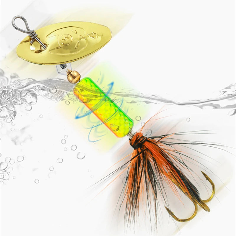 10/5PCS Metal Spinner Bait Spoon Hard Fishing Lures With Treble Hooks