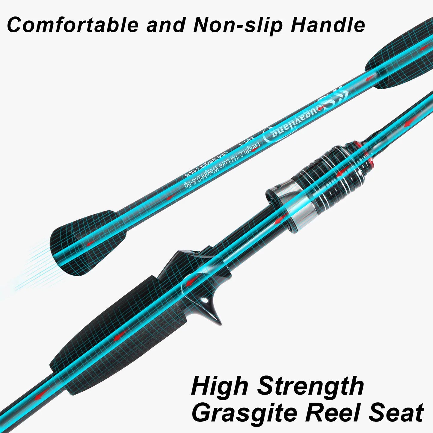 Casting Spinning Fishing Rod 1.8-2.1m UltraLight Carbon Fiber Rod 4 Section
