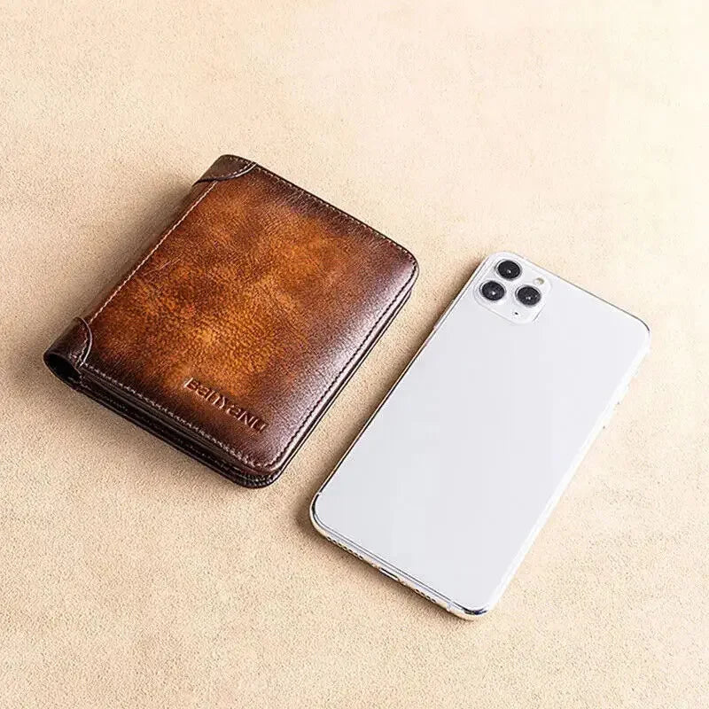 Genuine Leather Wallet Rfid Protection