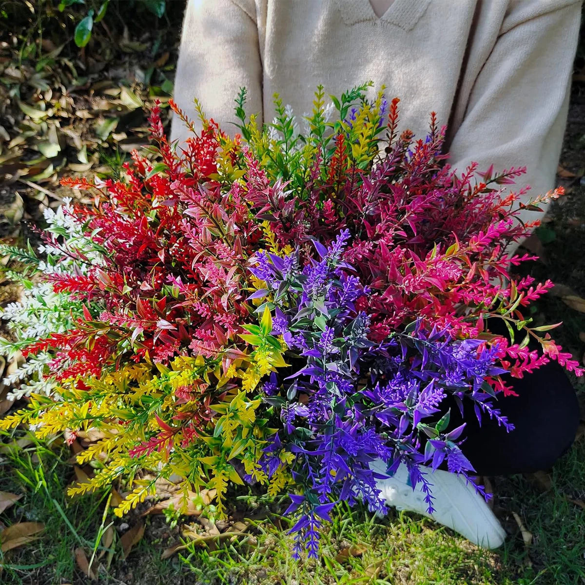 12PCS Artificial Plants Lavender Wedding Bridal Vase for Home