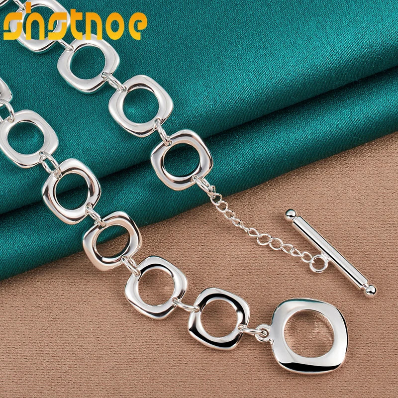925 Sterling Silver Square Multi-circle