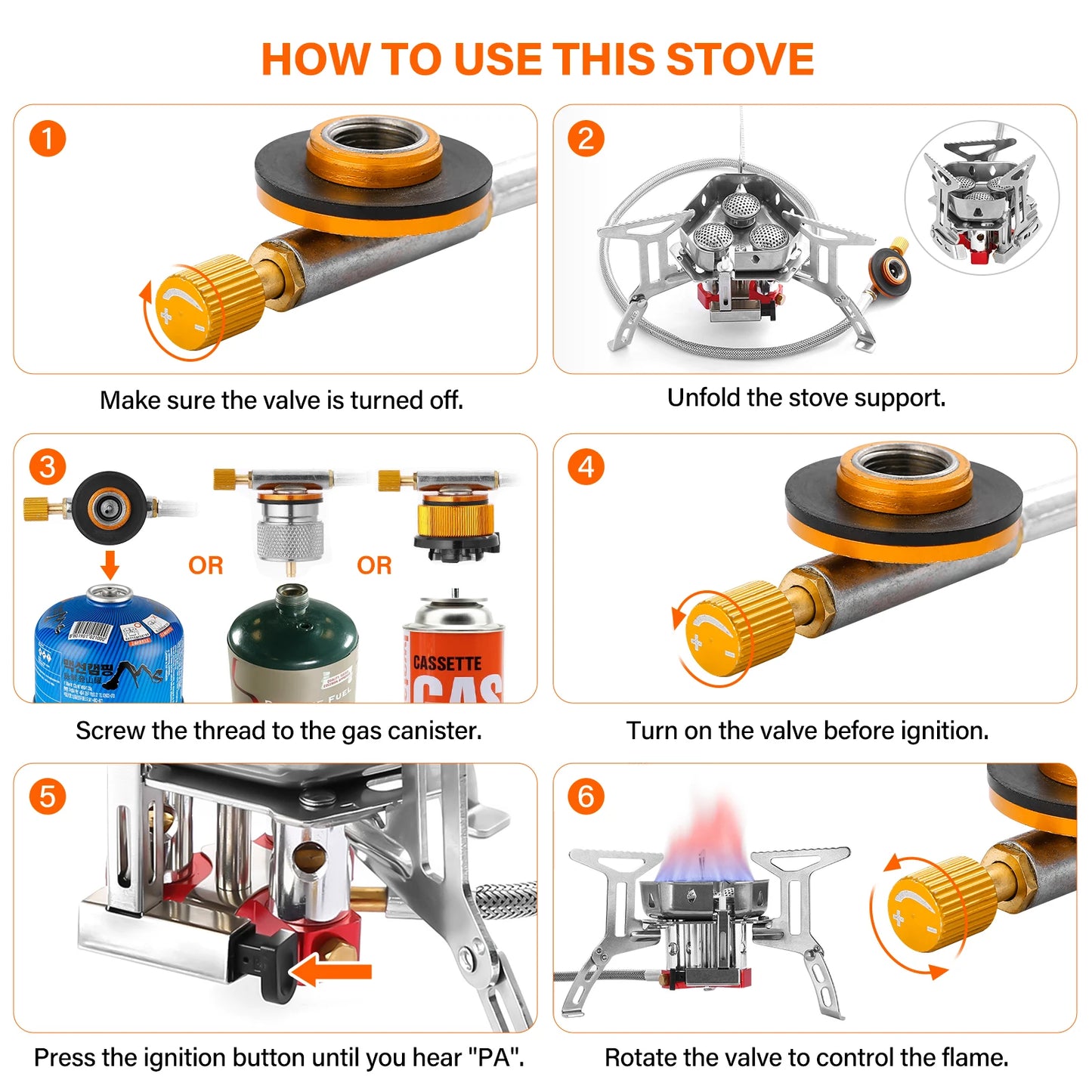 Outdoor Camping  Head Stove Portable Windproof Stove Camping Picnic