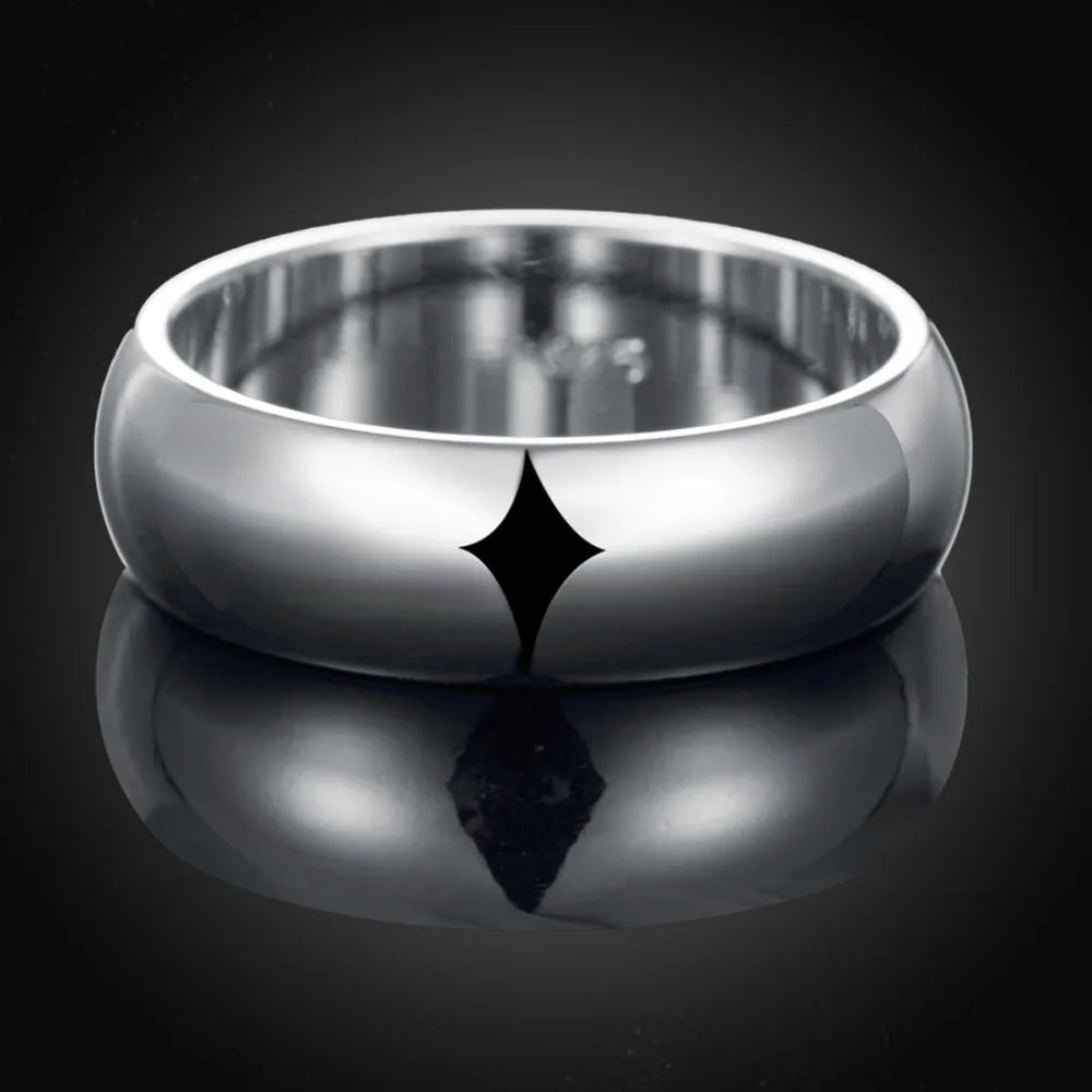 High Quality 925 Sterling Silver Rings Fashion Simple Round Circle Rings