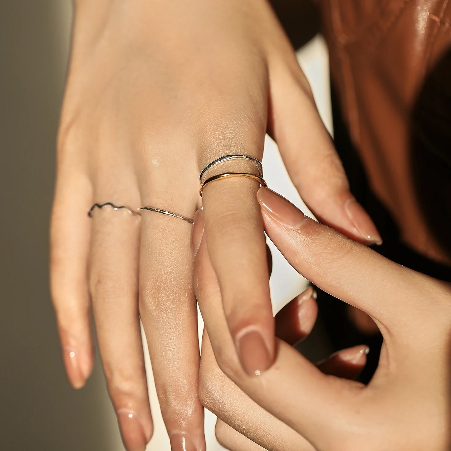 925 Sterling Silver Simple Fashion Stackable Ring Classic Wave Geometric Exquisite Finger Rings