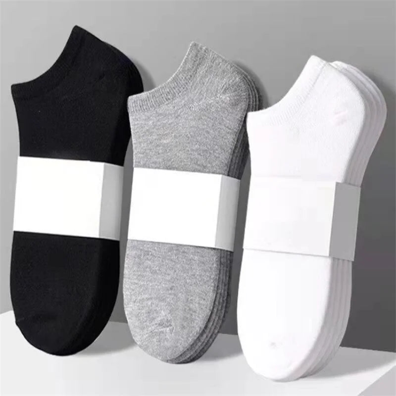 5 Pairs Men's Casual Plain Color Socks